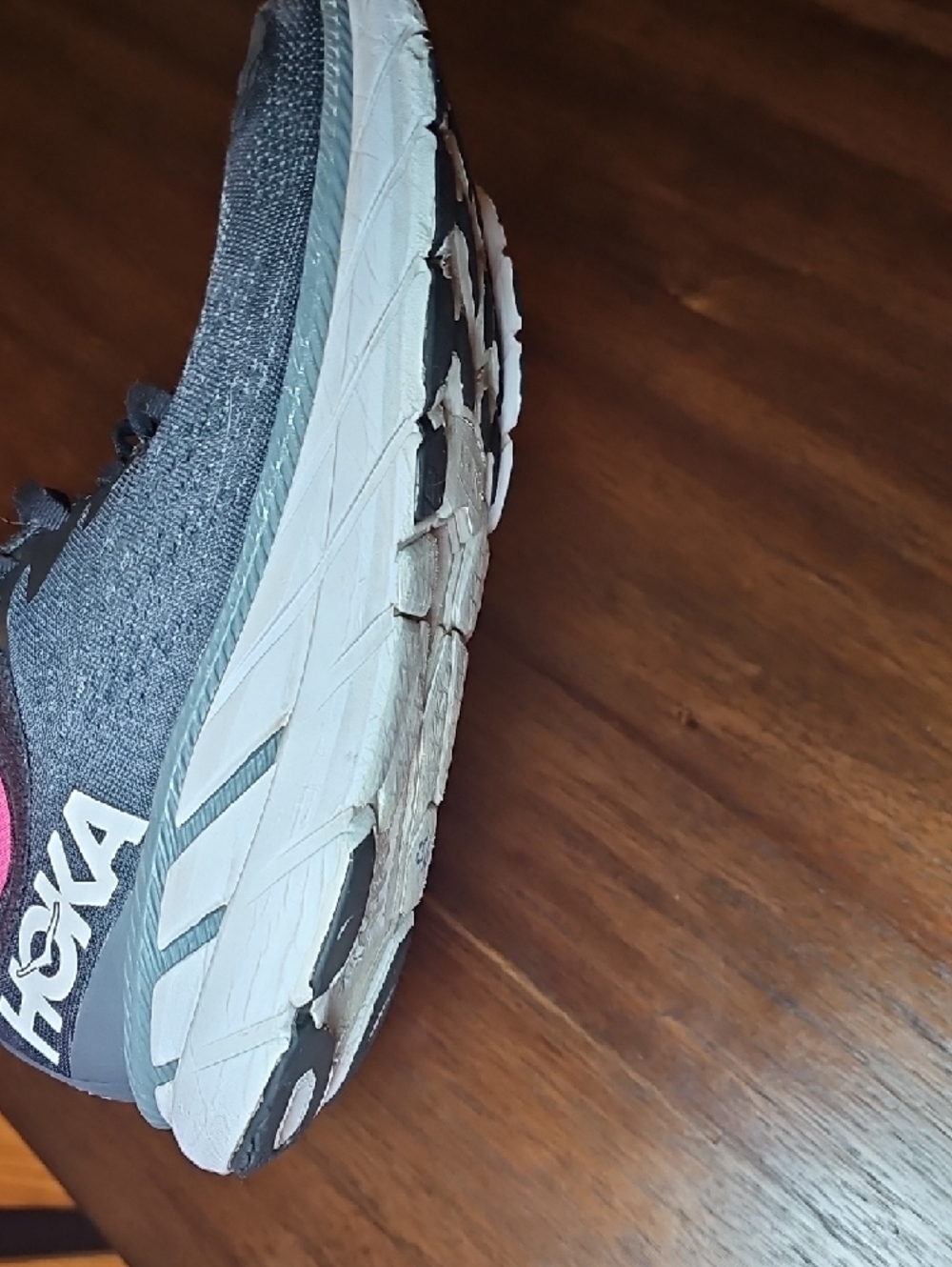 Hoka One One Clifton 7 Black and White Women's Running Sneakers - Picture 9 of 10